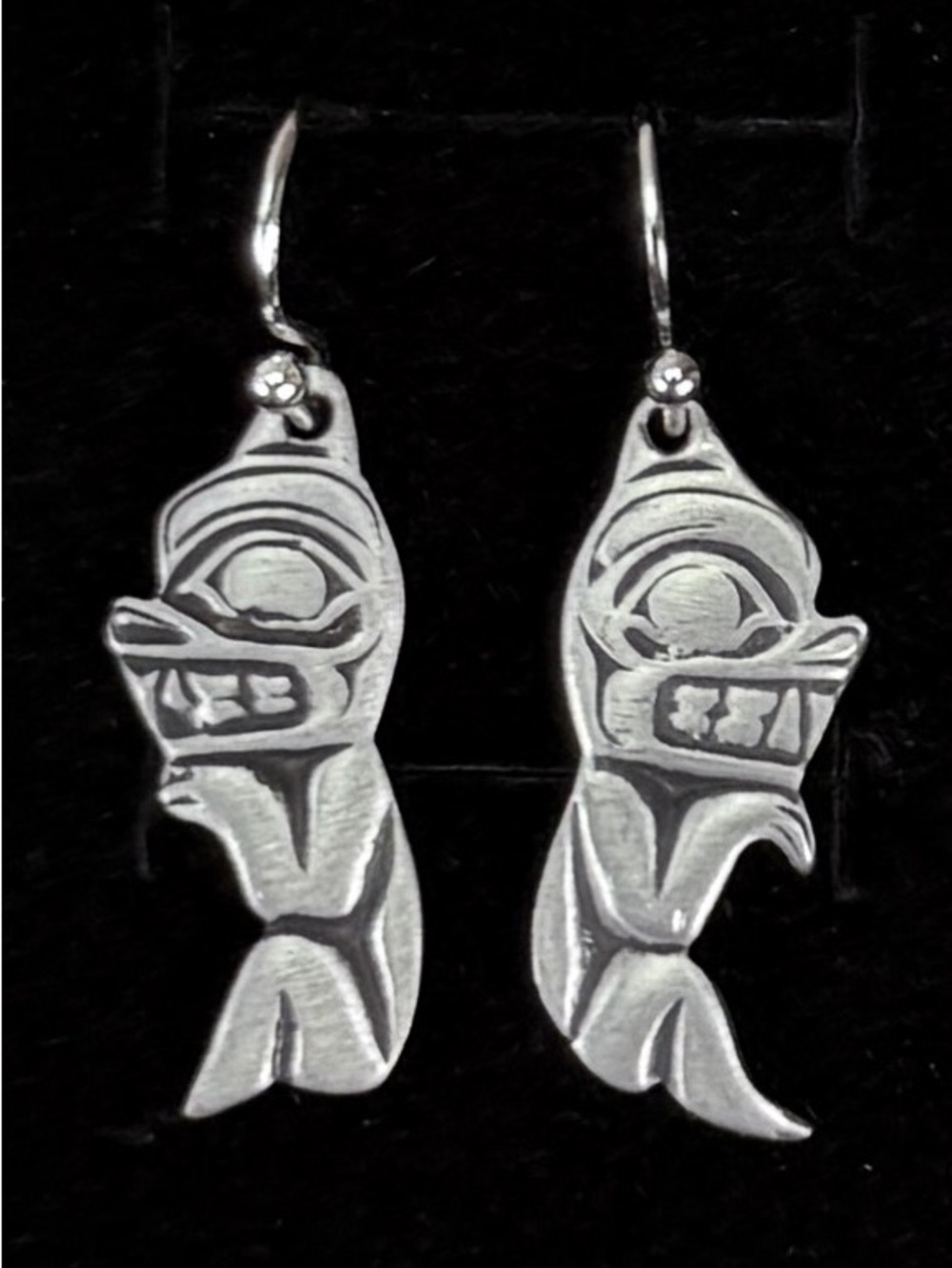 Bohemian chic, ethnic tribal Silvertone pierced earrings